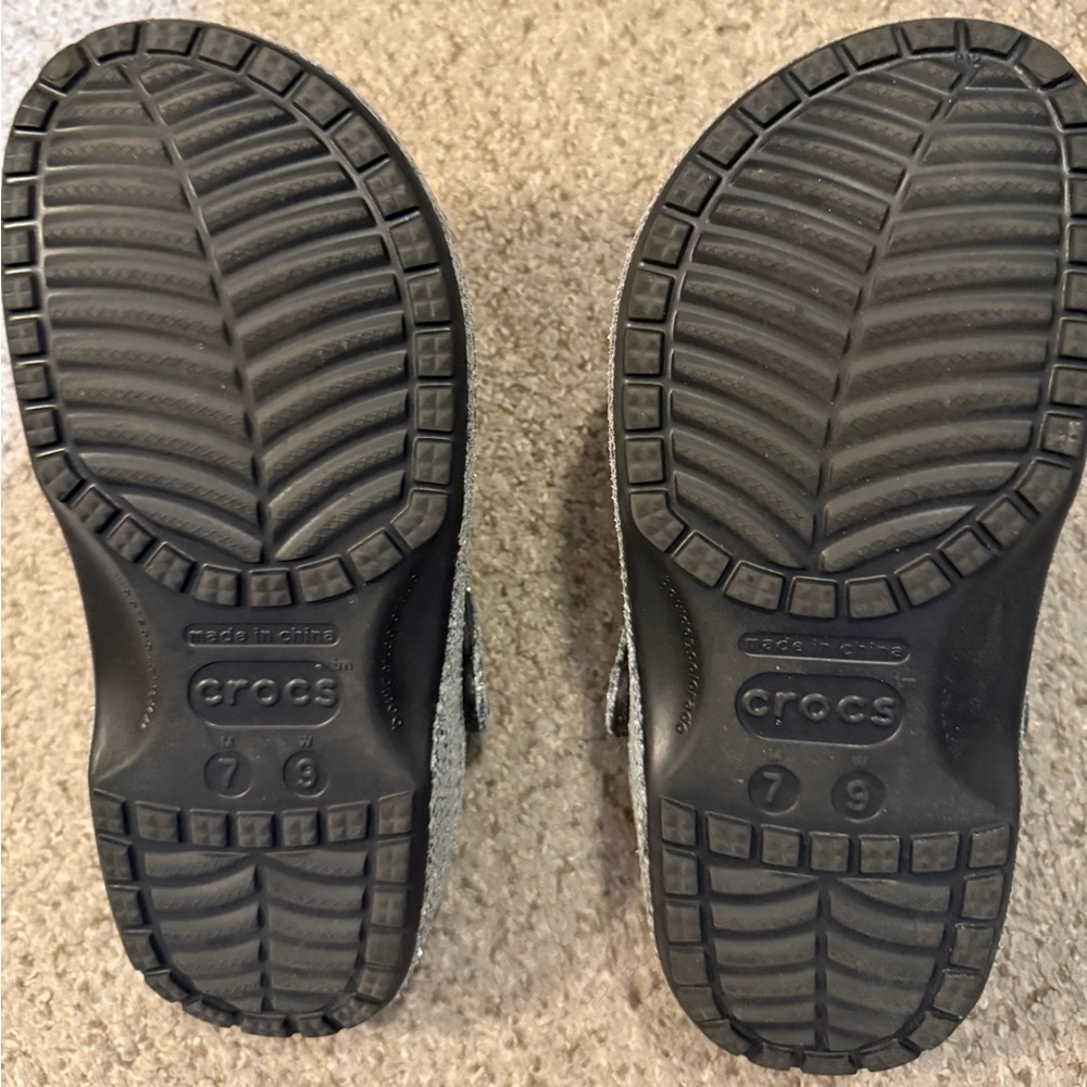 CROCS Black Glitter Sandals